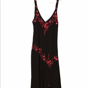Women’s black and red flowered dress size 16